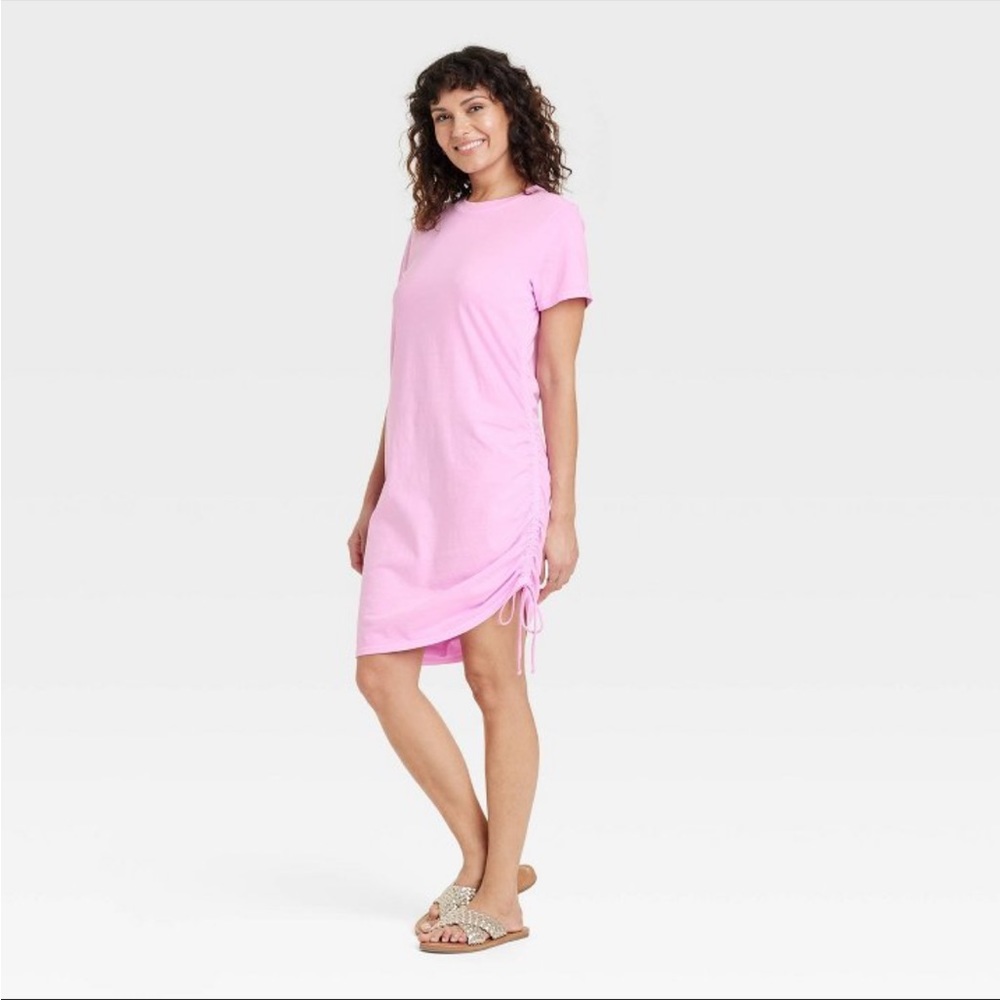Short sleeve side ruched tshirt dress - universal threads - medium